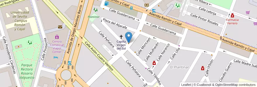 Mapa de ubicacion de Restaurante Los Cántaros en İspanya, Andalucía, Sevilla, Sevilla.