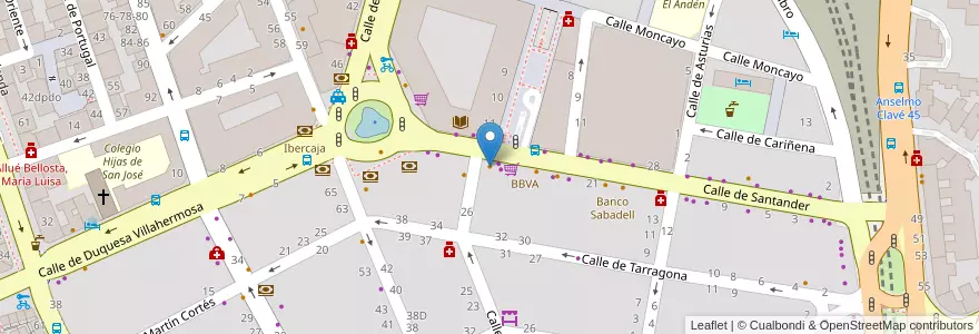 Mapa de ubicacion de Restaurante los delfines en Испания, Арагон, Сарагоса, Zaragoza, Сарагоса.