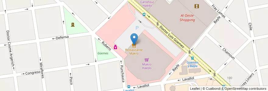 Mapa de ubicacion de Restaurante Makro en Arjantin, Buenos Aires, Partido De Morón.
