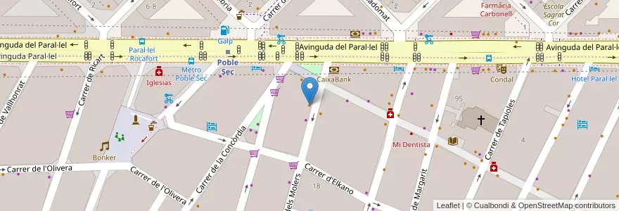 Mapa de ubicacion de Restaurante Mano Rota en Espagne, Catalogne, Barcelone, Barcelonais, Barcelone.