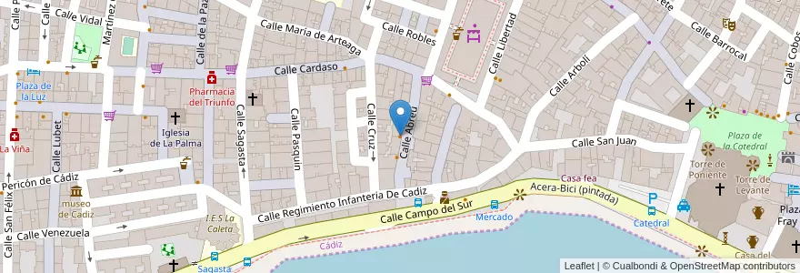 Mapa de ubicacion de Restaurante Meson la Cartuja en スペイン, アンダルシア州, Cádiz, Bahía De Cádiz, Cádiz.