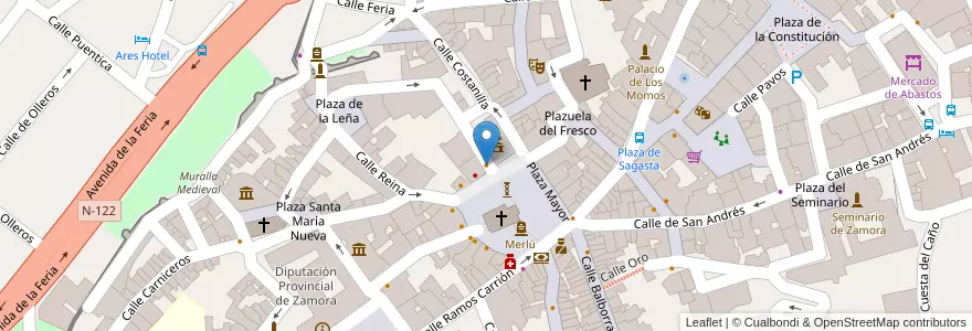 Mapa de ubicacion de Restaurante Metro en إسبانيا, قشتالة وليون, Zamora, Tierra Del Pan, Zamora.