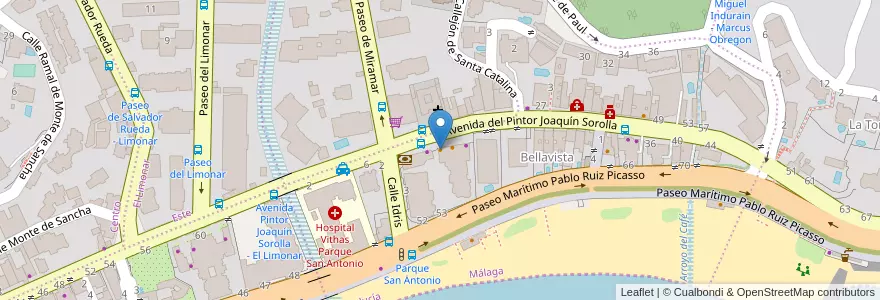 Mapa de ubicacion de Restaurante Miramar en Espagne, Andalousie, Malaga, Málaga-Costa Del Sol, Málaga.