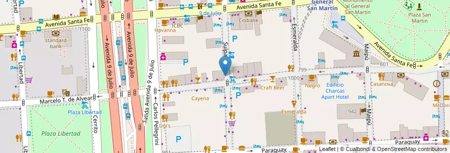 Mapa de ubicacion de Restaurante Natacha, Retiro en آرژانتین, Ciudad Autónoma De Buenos Aires, Comuna 1, Buenos Aires.