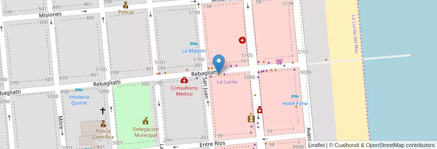 Mapa de ubicacion de Restaurante Orishas en Argentine, Partido De La Costa, La Lucila Del Mar.