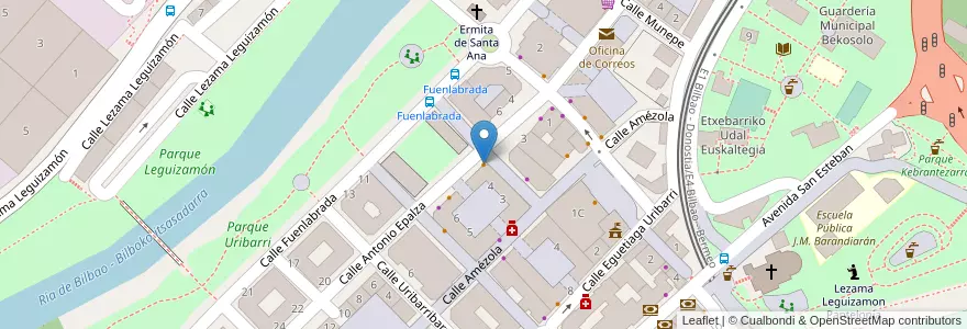 Mapa de ubicacion de Restaurante Ortzi Kafe en Espagne, Pays Basque Autonome, Biscaye, Grand-Bilbao.