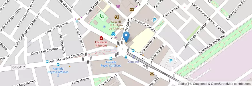 Mapa de ubicacion de Restaurante Parada Bichitos en España, Andalucía, Granada, Comarca De La Vega De Granada, Albolote.