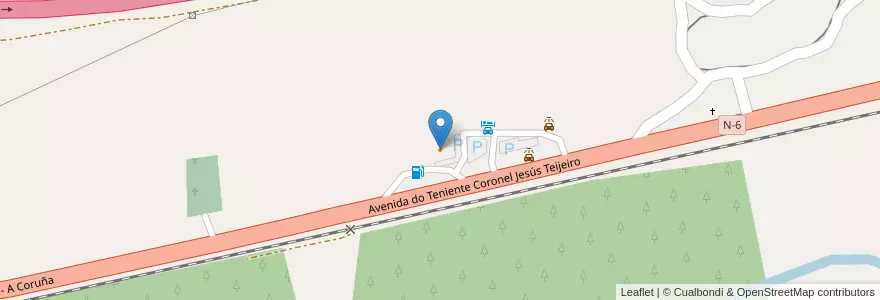 Mapa de ubicacion de Restaurante Parrillada La Ruta en スペイン, ガリシア州, Lugo, Terra Chá, Begonte.