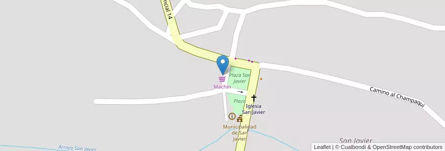 Mapa de ubicacion de Restaurante Plaza en Arjantin, Córdoba, Departamento San Javier, Pedanía San Javier, Municipio De San Javier Y Yacanto.
