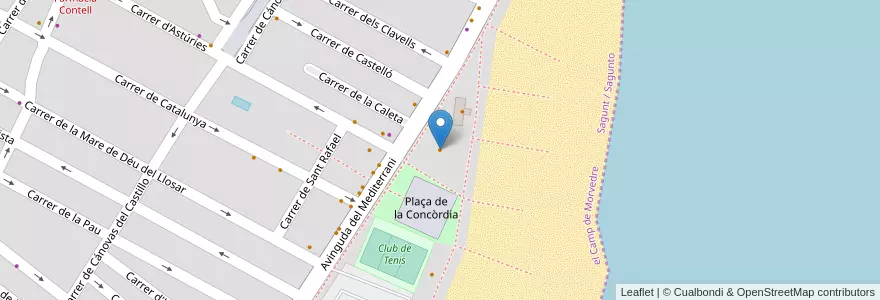 Mapa de ubicacion de Restaurante Plenamar en Spanje, Valencia, Valencia, El Camp De Morvedre, Sagunt / Sagunto.