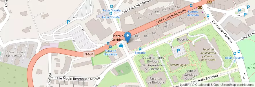 Mapa de ubicacion de Restaurante Porcón en Spanien, Asturien, Asturien, Oviedo.