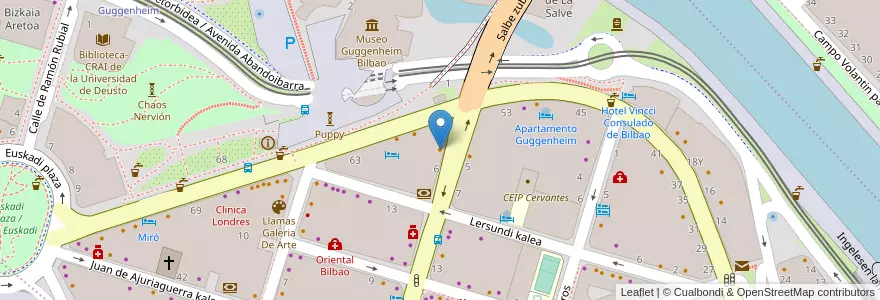 Mapa de ubicacion de Restaurante Porrue en İspanya, Bask Bölgesi, Bizkaia, Bilboaldea, Bilbao.