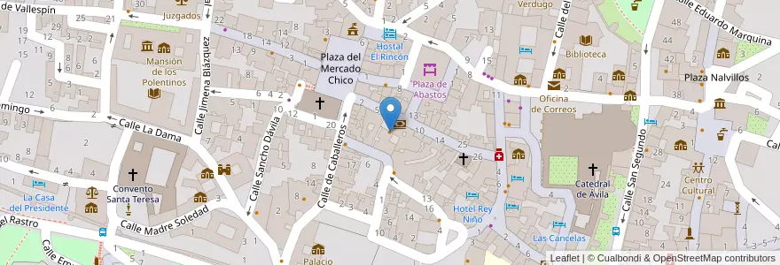 Mapa de ubicacion de Restaurante Reyes Católicos en إسبانيا, قشتالة وليون, آبلة, Valle Amblés Y Sierra De Ávila, آبلة.