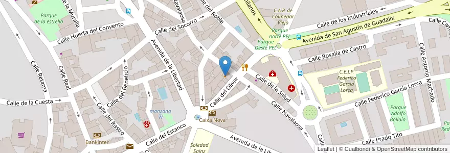 Mapa de ubicacion de Restaurante Rías Bajas en 西班牙, Comunidad De Madrid, Comunidad De Madrid, Cuenca Alta Del Manzanares, Colmenar Viejo.