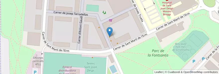Mapa de ubicacion de Restaurante Riu Miño en Spanje, Catalonië, Barcelona, Baix Llobregat, Sant Joan Despí.
