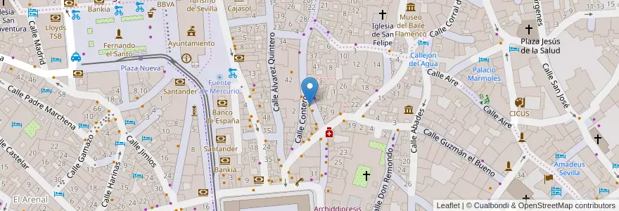 Mapa de ubicacion de Restaurante Robles en 스페인, Andalucía, Sevilla, 세비야.