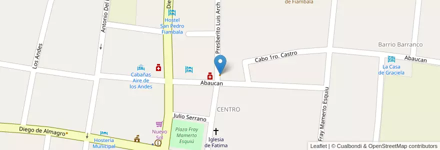 Mapa de ubicacion de Restaurante Roma en Аргентина, Катамарка, Departamento Tinogasta, Municipio De Fiambalá, Fiambala.