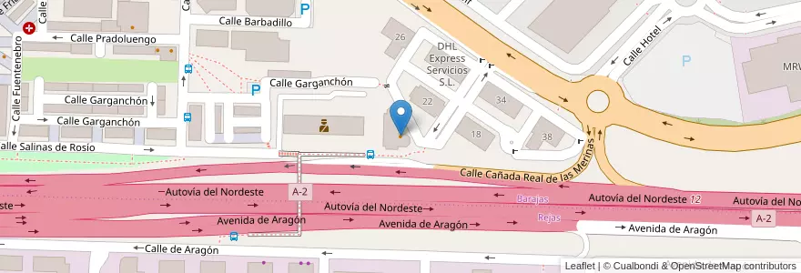 Mapa de ubicacion de Restaurante Sabores en اسپانیا, بخش خودمختار مادرید, بخش خودمختار مادرید, Área Metropolitana De Madrid Y Corredor Del Henares, مادرید.