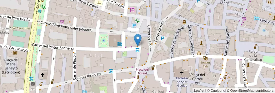 Mapa de ubicacion de Restaurante San Miguel en スペイン, バレンシア州, València / Valencia, Comarca De València, València.