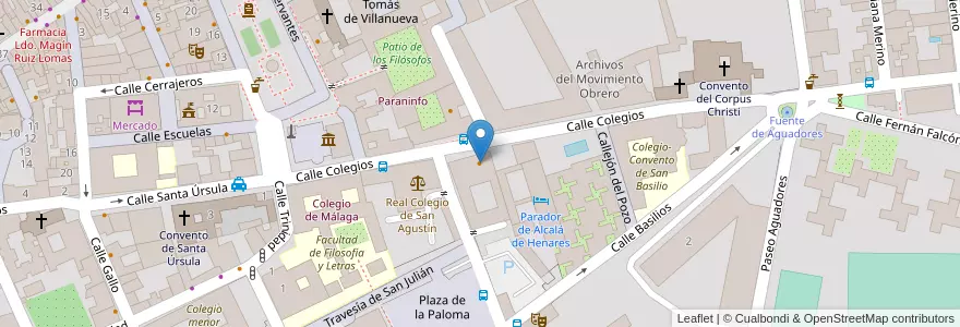 Mapa de ubicacion de Restaurante Santo Tomás en Sepanyol, Comunidad De Madrid, Comunidad De Madrid, Área Metropolitana De Madrid Y Corredor Del Henares, Alcalá De Henares.
