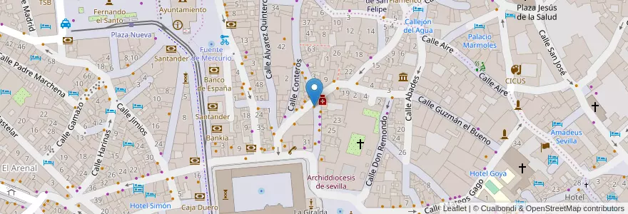 Mapa de ubicacion de Restaurante Santo en İspanya, Andalucía, Sevilla, Sevilla.