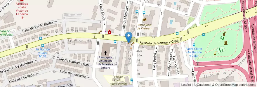 Mapa de ubicacion de Restaurante Solidere en スペイン, マドリード州, Comunidad De Madrid, Área Metropolitana De Madrid Y Corredor Del Henares, Madrid.