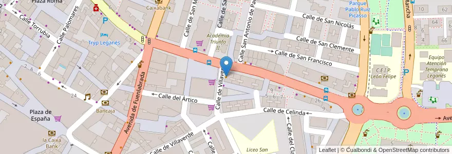 Mapa de ubicacion de Restaurante Superbestia en Испания, Мадрид, Мадрид, Área Metropolitana De Madrid Y Corredor Del Henares, Leganés.