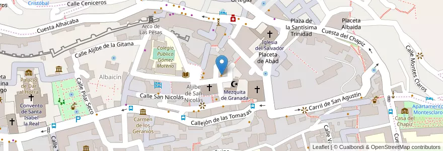 Mapa de ubicacion de Restaurante Teteria Marrakech en スペイン, アンダルシア州, Granada, Comarca De La Vega De Granada, Granada.