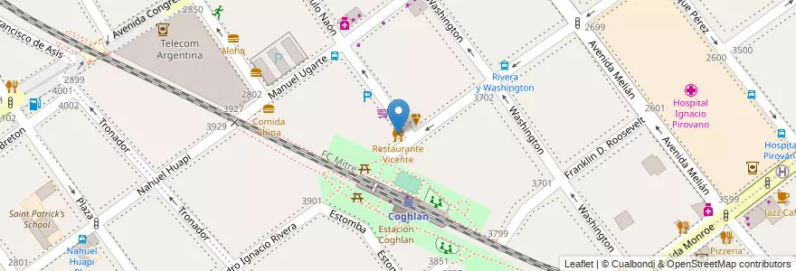 Mapa de ubicacion de Restaurante Vicente, Coghlan en Аргентина, Буэнос-Айрес, Comuna 12, Буэнос-Айрес.