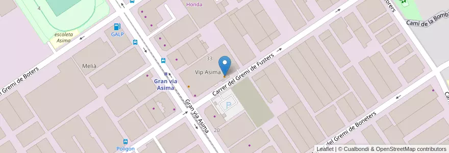 Mapa de ubicacion de Restaurante VIP ASIMA en スペイン, バレアレス諸島, España (Mar Territorial), パルマ, バレアレス諸島, パルマ.