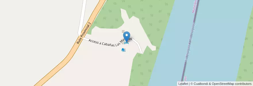Mapa de ubicacion de Restaurante y Cabañas Las Malvinas en Argentinien, Misiones, Departamento Guaraní, Municipio De El Soberbio.