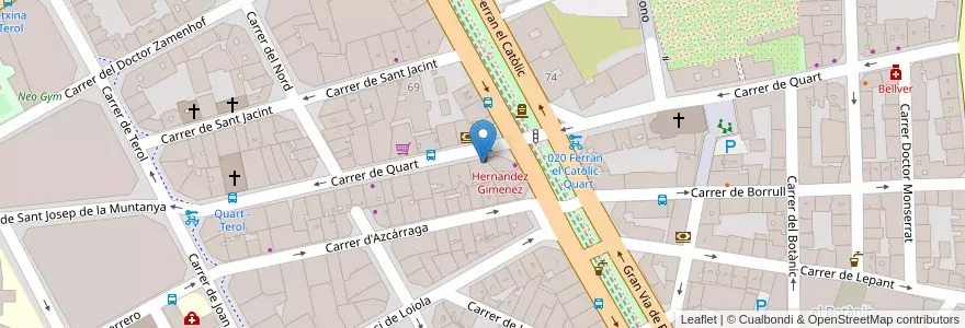 Mapa de ubicacion de Restaurante Yangtze en スペイン, バレンシア州, València / Valencia, Comarca De València, València.