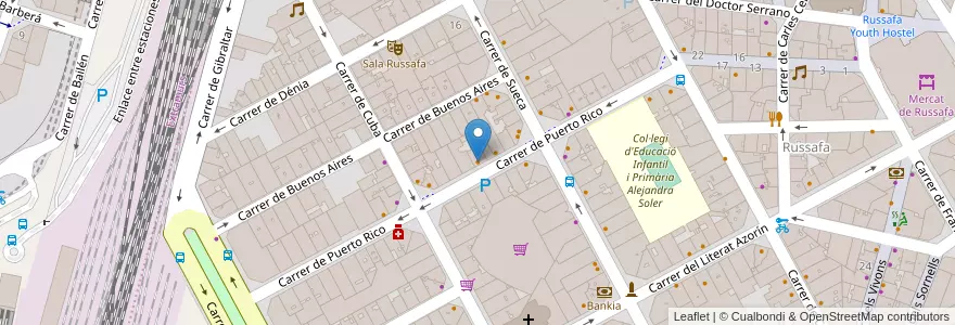 Mapa de ubicacion de Restaurante Zakaria en Espagne, Communauté Valencienne, Valence, Comarca De València, Valence.