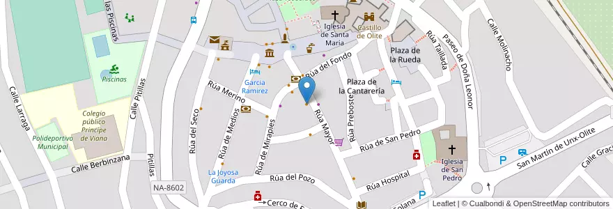 Mapa de ubicacion de Restaurante Zanito en Spain, Navarre, Navarre, Olite/Erriberri.