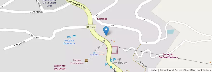 Mapa de ubicacion de Restaurantes en Argentina, Córdoba, Departamento Punilla, Pedanía Dolores, Municipio De Los Cocos.