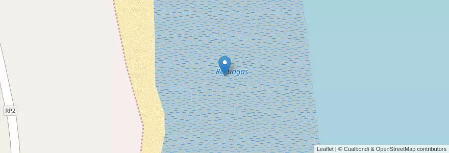 Mapa de ubicacion de Restingas en آرژانتین, استان ریو نگرو، آرژانتین, Departamento San Antonio, Sierra Grande.