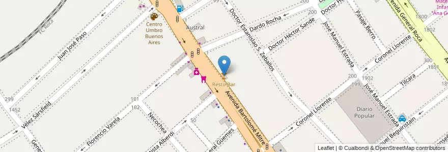 Mapa de ubicacion de Resto-Bar en الأرجنتين, بوينس آيرس, Partido De Avellaneda, Avellaneda.