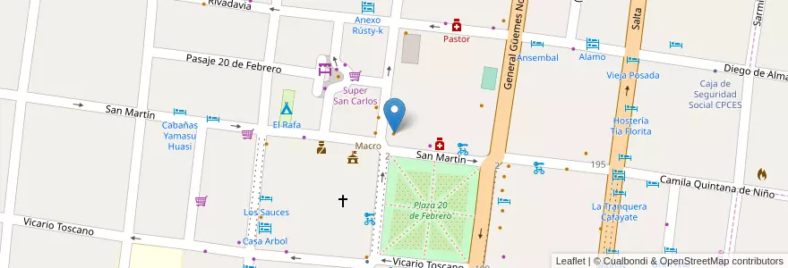 Mapa de ubicacion de Resto Bar Don Francesco en الأرجنتين, Salta, Cafayate, Municipio De Cafayate.