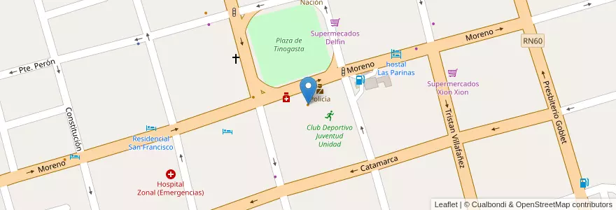 Mapa de ubicacion de Resto Bar "Los Palacios" en Argentinien, Catamarca, Departamento Tinogasta, Municipio De Tinogasta, Tinogasta.