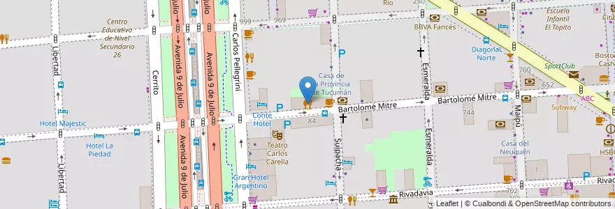Mapa de ubicacion de Restó Bar Tolomé, San Nicolas en 아르헨티나, Ciudad Autónoma De Buenos Aires, Comuna 1, 부에노스아이레스.