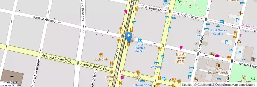 Mapa de ubicacion de Resto Lamira en Argentinien, Chile, Mendoza, Departamento Capital, Sección 2ª Barrio Cívico, Ciudad De Mendoza.
