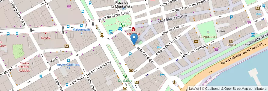Mapa de ubicacion de Restobar Gemma Penalva en İspanya, Comunitat Valenciana, Alacant / Alicante, L'Alacantí, Alacant / Alicante.