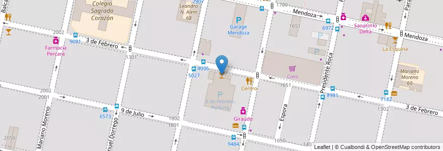 Mapa de ubicacion de Restobar Upar en الأرجنتين, سانتا في, Departamento Rosario, Municipio De Rosario, روساريو.