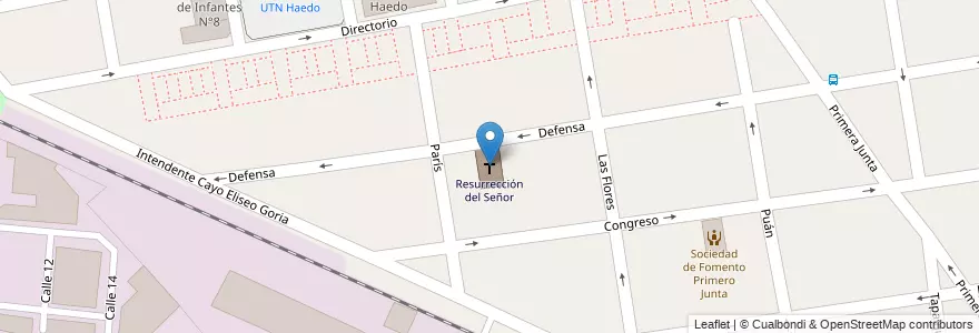 Mapa de ubicacion de Resurrección del Señor en Argentina, Buenos Aires, Partido De Morón, Haedo.