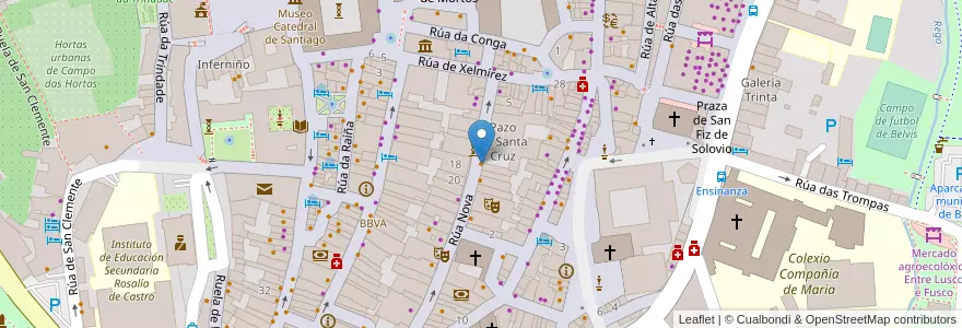 Mapa de ubicacion de Retablo Café-Concerto en إسبانيا, غاليسيا, لا كورونيا, شنت ياقب, شنت ياقب.