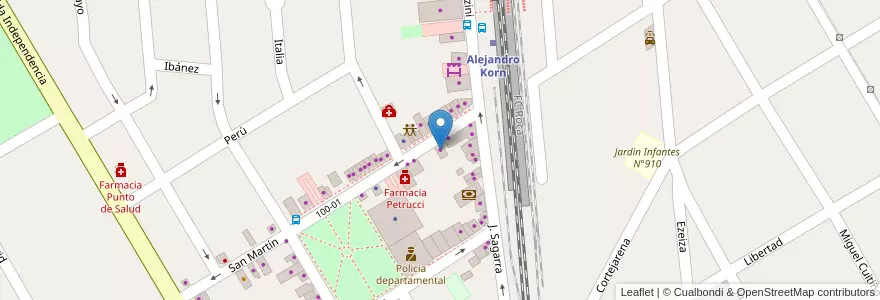 Mapa de ubicacion de Retacería Jorge en Argentine, Province De Buenos Aires, Partido De San Vicente.