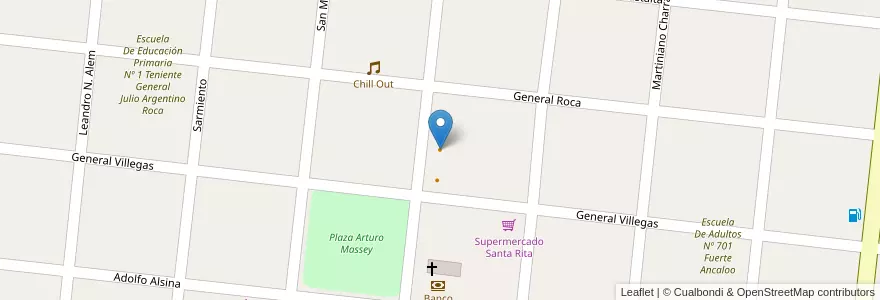 Mapa de ubicacion de Retro Bar en Argentina, Provincia Di Buenos Aires, Partido De General Pinto.