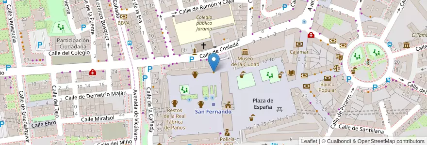Mapa de ubicacion de Rey de Tapas en اسپانیا, بخش خودمختار مادرید, بخش خودمختار مادرید, Área Metropolitana De Madrid Y Corredor Del Henares, San Fernando De Henares, Coslada.