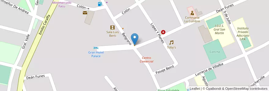 Mapa de ubicacion de Rhapsody en Argentinië, Córdoba, Departamento Punilla, Pedanía Dolores, Municipio De La Cumbre.