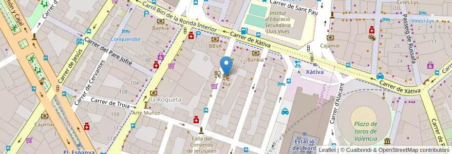 Mapa de ubicacion de Ria en Espanha, Comunidade Valenciana, València / Valencia, Comarca De València, València.